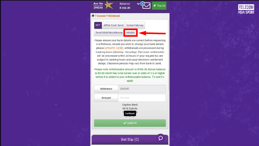 Hollywoodbets Reverse Withdrawal