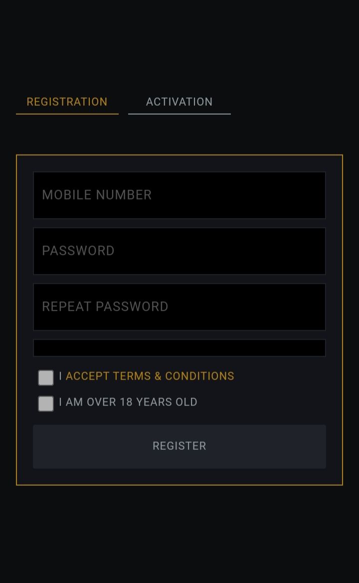 Mozzart registration page