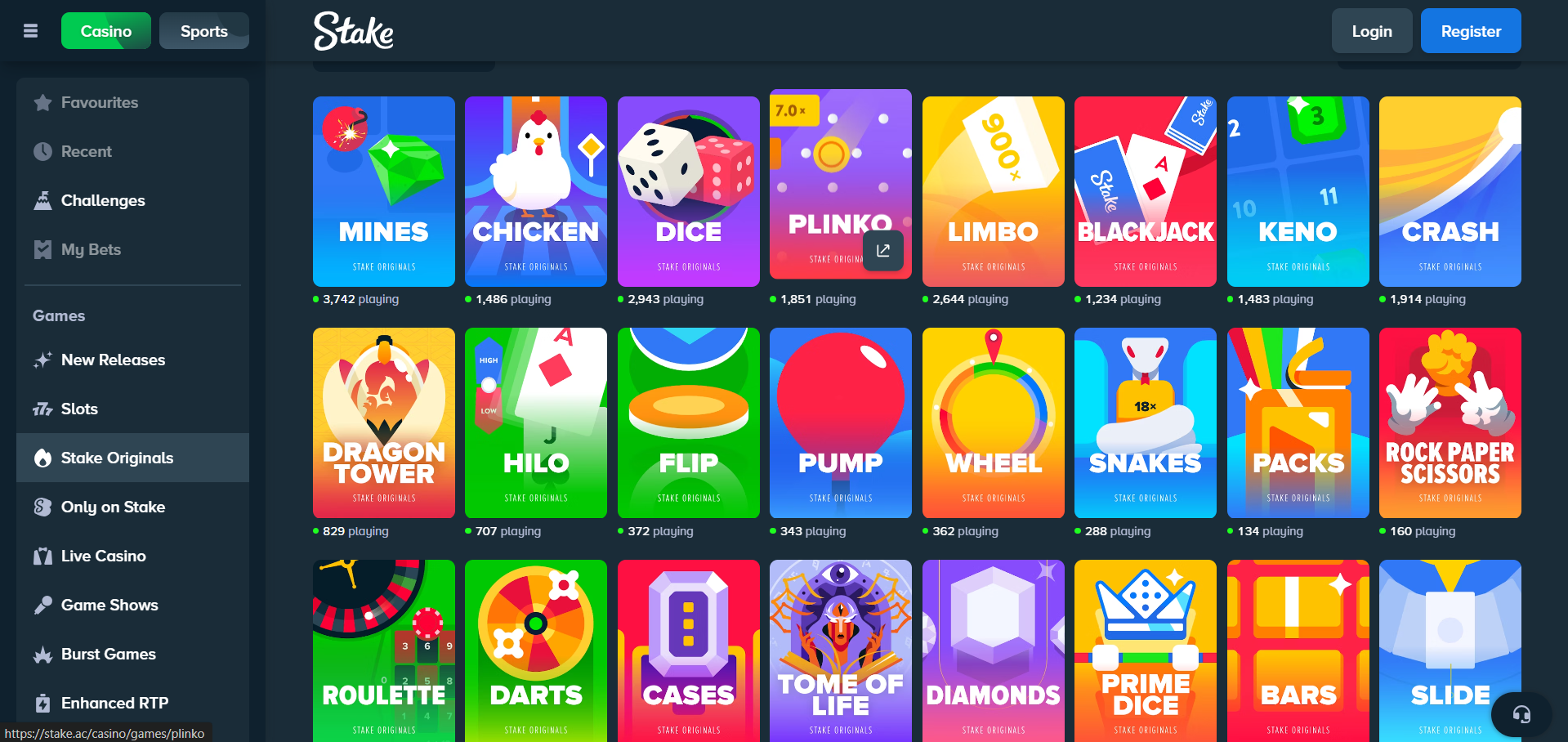 Wagering on Stake games