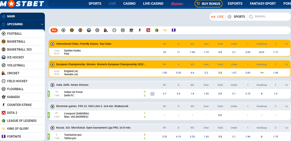 Mostbet Live Betting Page Mostbet Review
