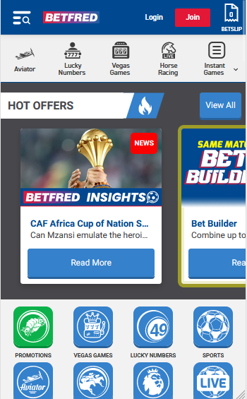 Betfred Android app image