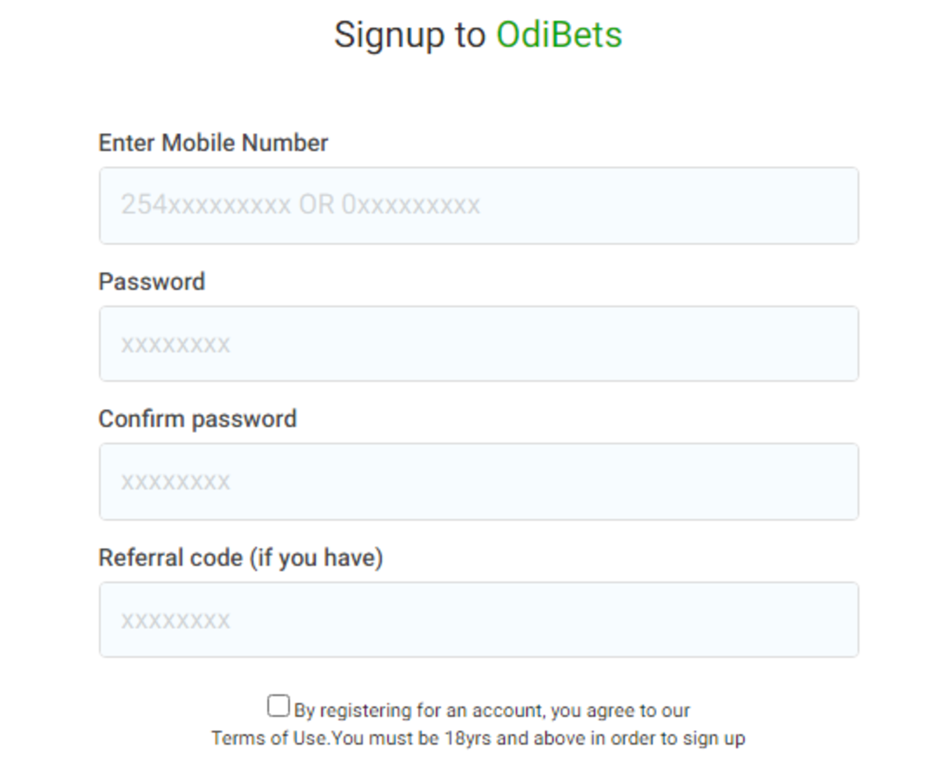 odibets registration