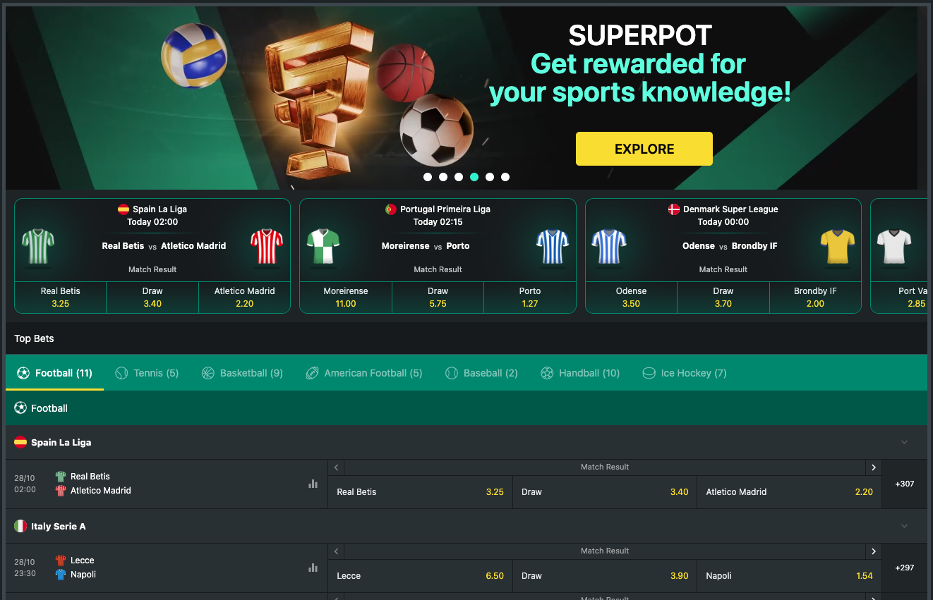 1Bet Sports Betting