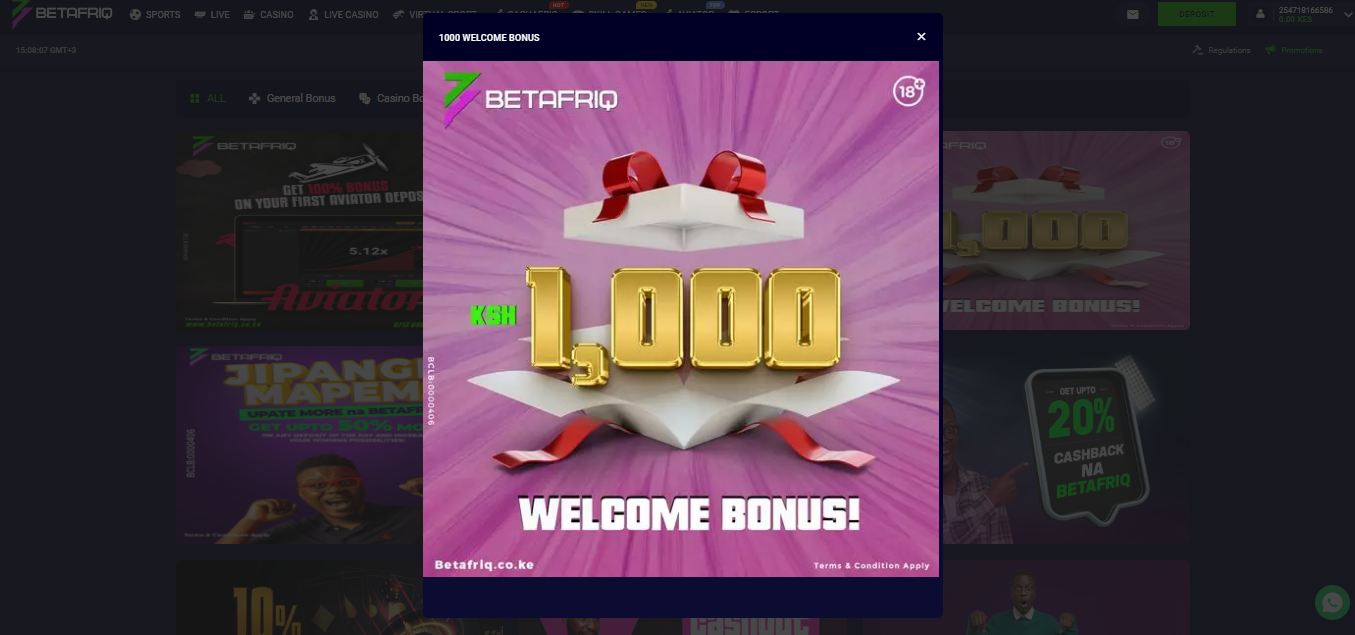 Betafriq Welcome Bonus banner