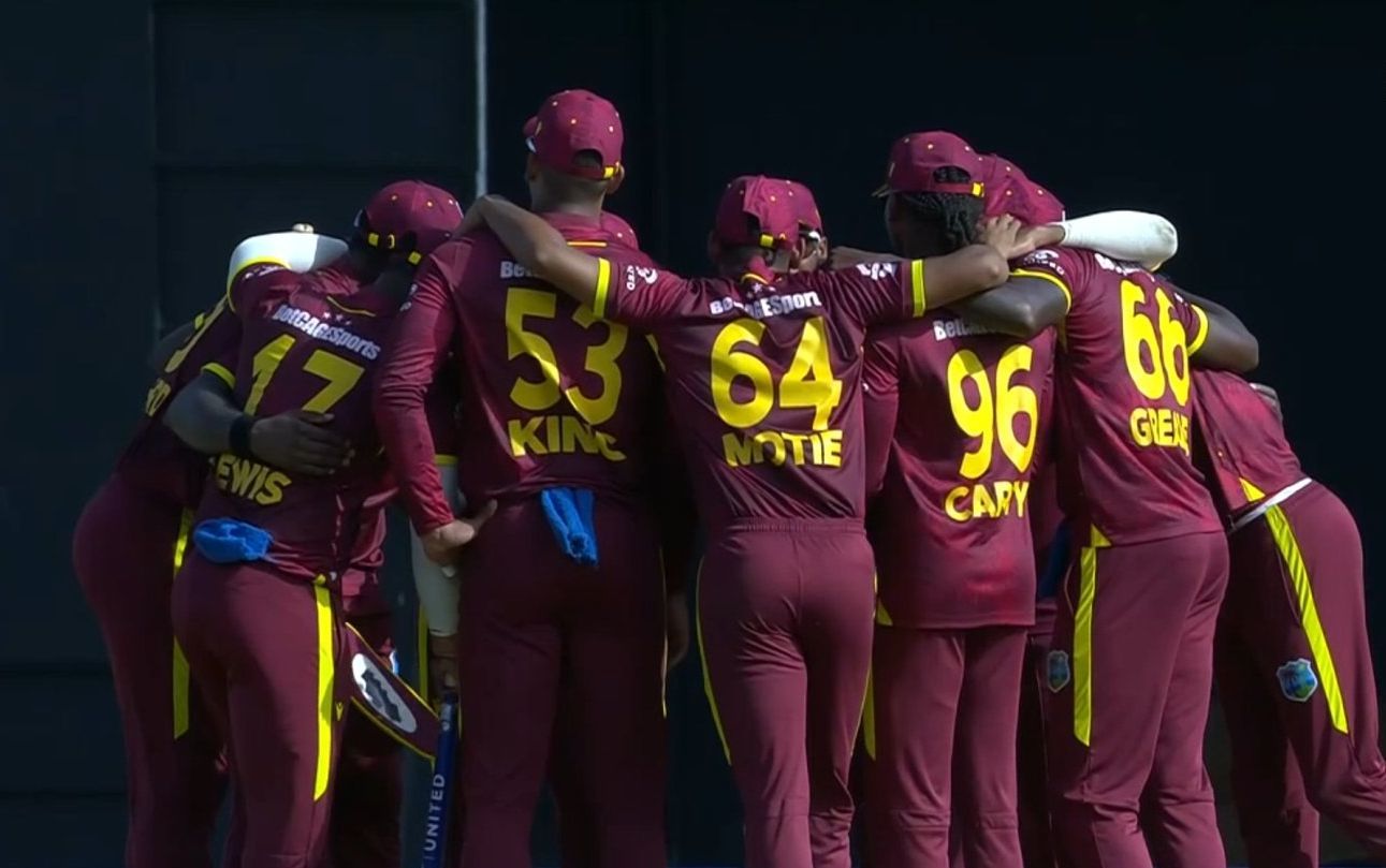 West Indies players celebrate their win. @West Indies cricket West Indies players celebrate their win. @West Indies cricket