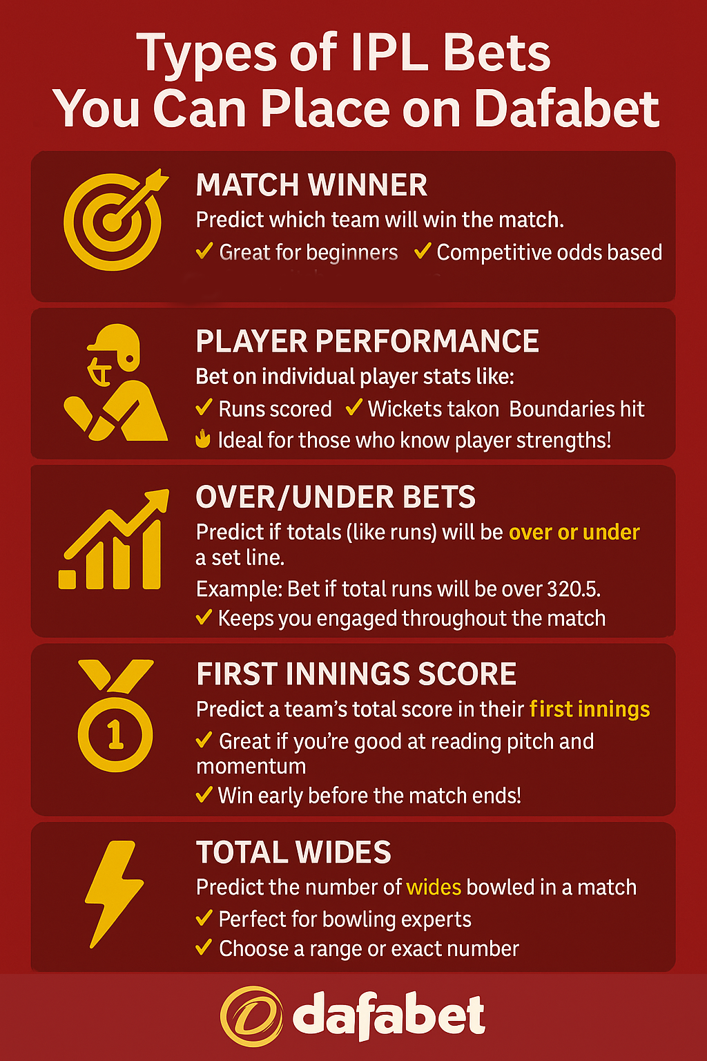 Types of IPL Bets in Dafabet IPL Bets in Dafabet