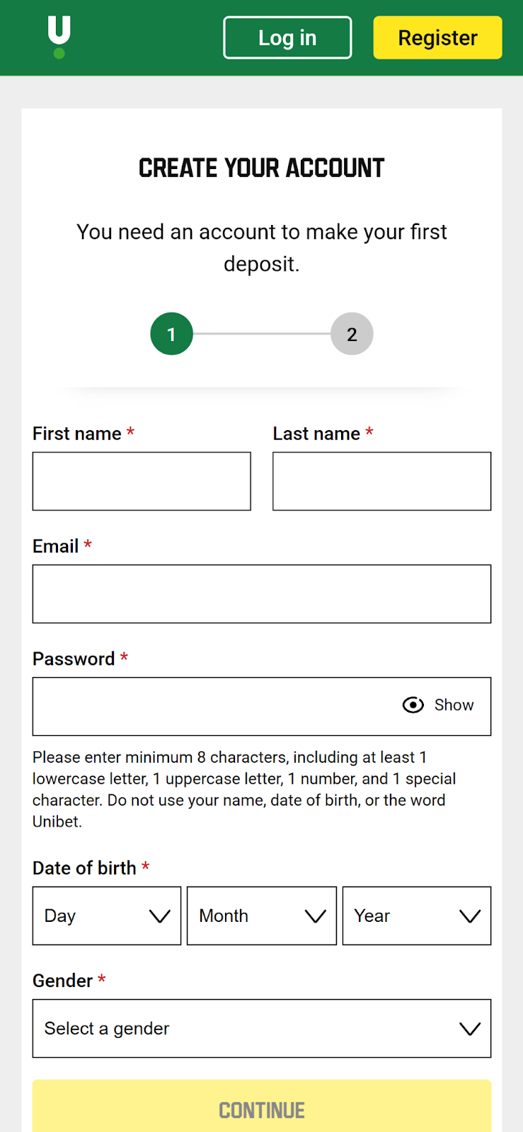 Unibet Registration Process