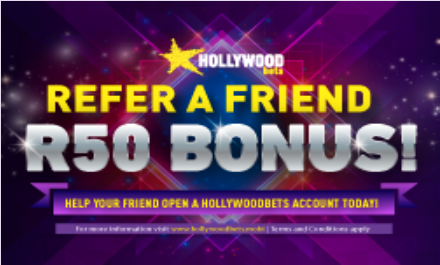 Hollywoodbets invite a friend bonus