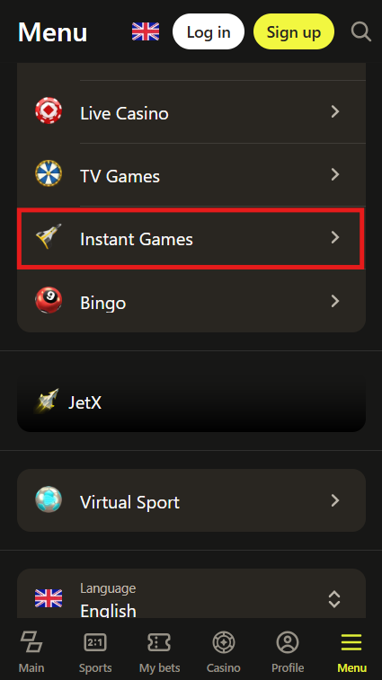 Selecting aviator game