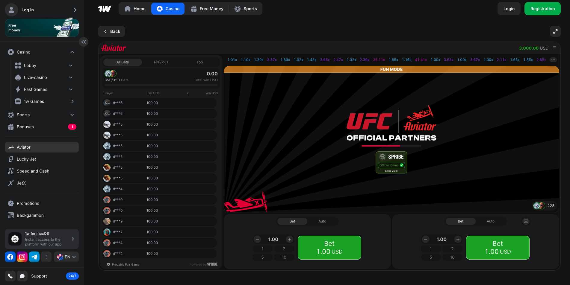 Aviator and Casino Features in the 1win App
