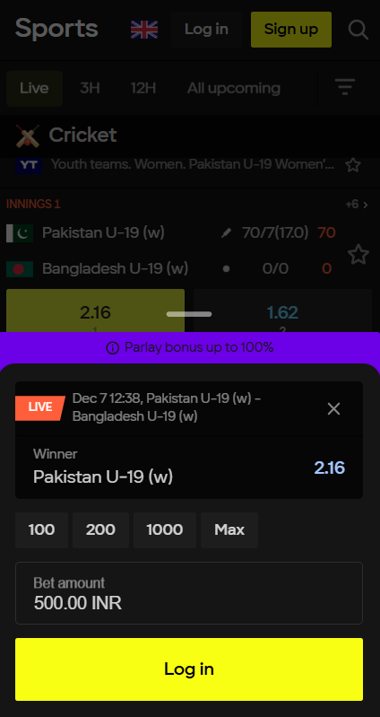 Back and lay in cricket betting