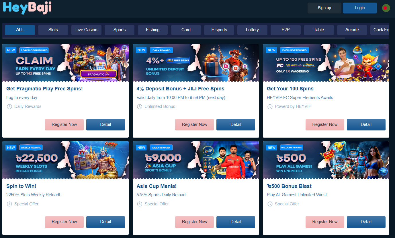 HeyBaji promotions section