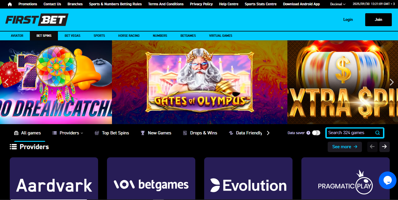 Visit the official FirstBet website