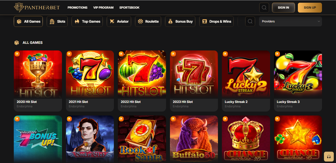 Pantherbet Slots Banner