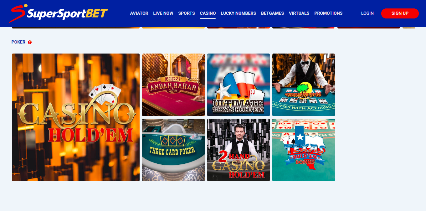 SuperSportBet Vegas Games Banner