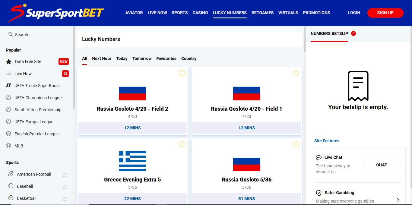 Click the SuperSportBet Sign up button