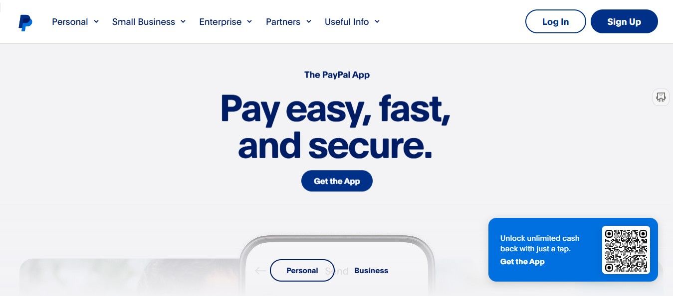 PayPal for Indian users PayPal logo and homepage