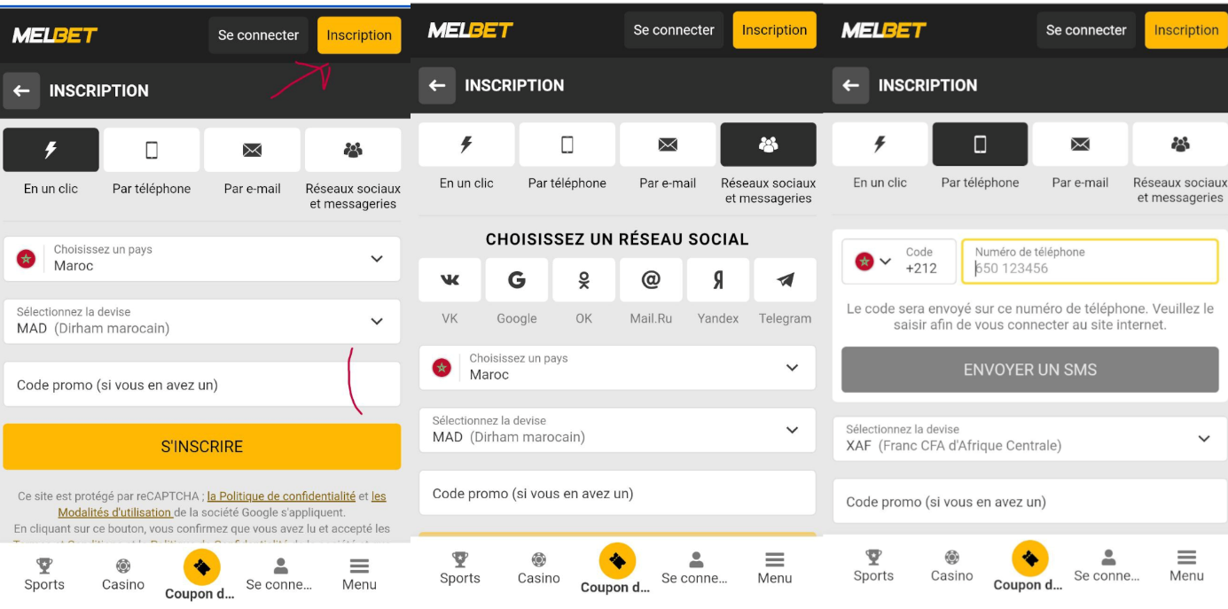 Comment créer un compte sur Melbet App