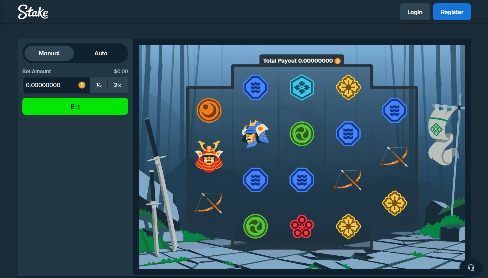 Stake blue samurai game