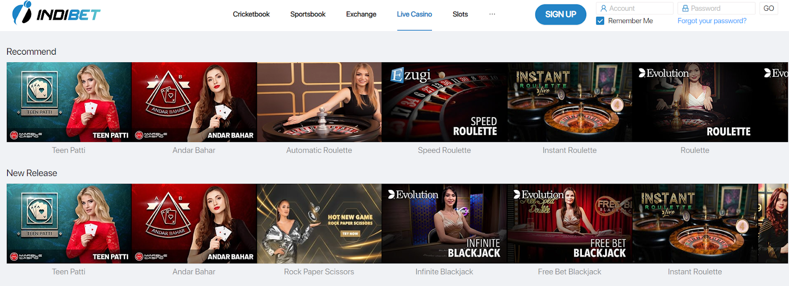 Idnibet’s live casino games