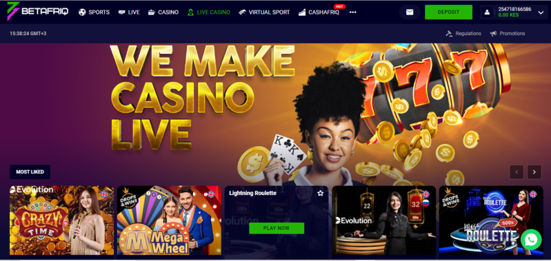 Betafriq Kenya Live Casino Games banner