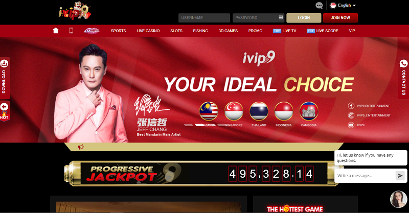 The official homepage of iVIP9 online casino
