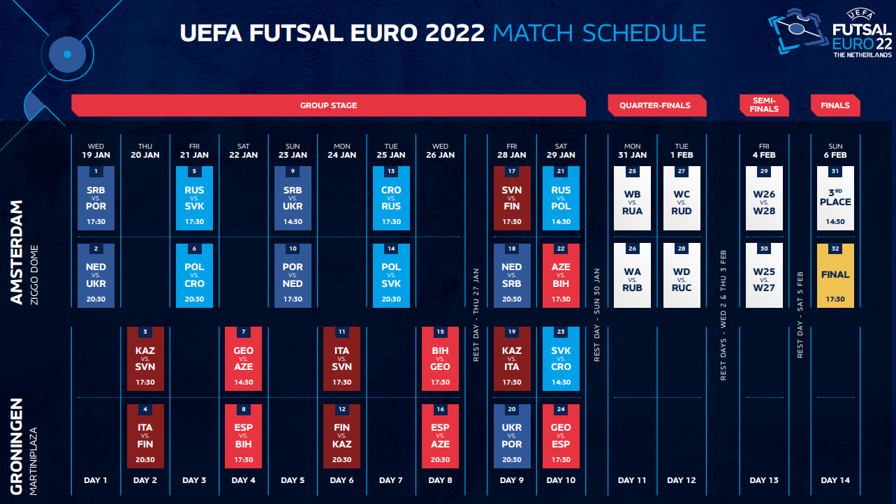 futsal 2022 schedule