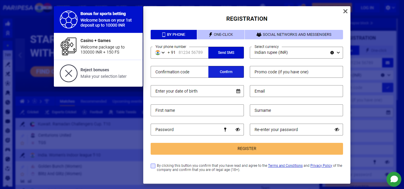 Paripesa India Registration