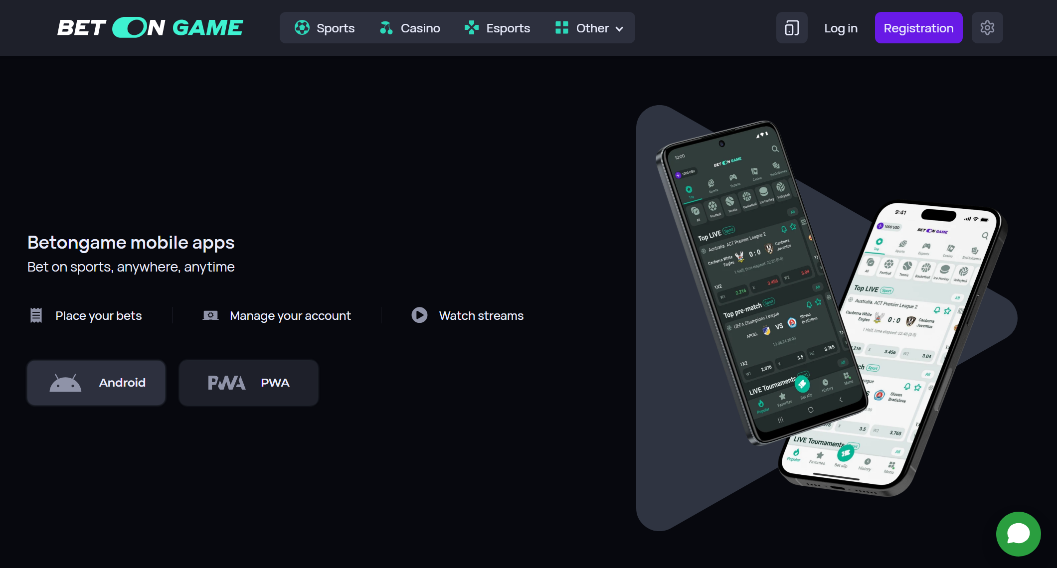 BetOnGame mobile app BetOnGame APK Page