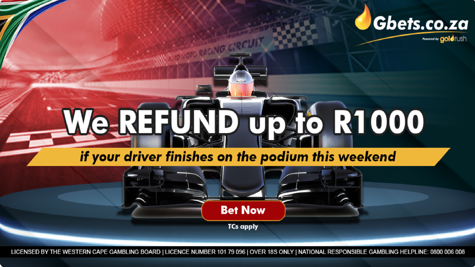 Gbets F1 Podium Sitter Refund up to R1,000