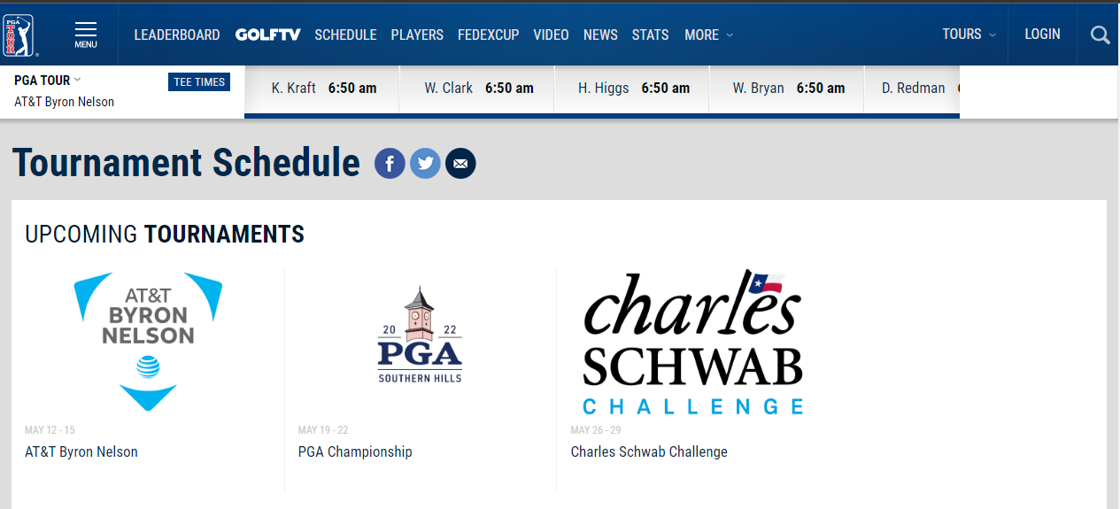 Image of the PGA championship 2022 schedule