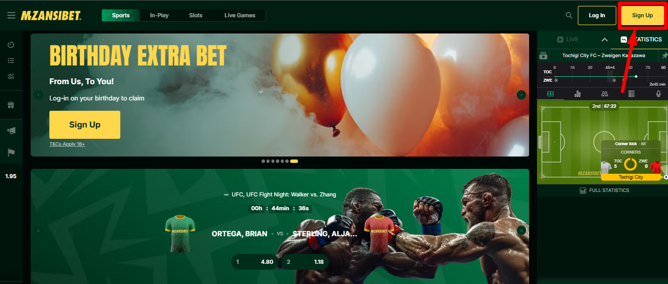 Click the Sign Up Button