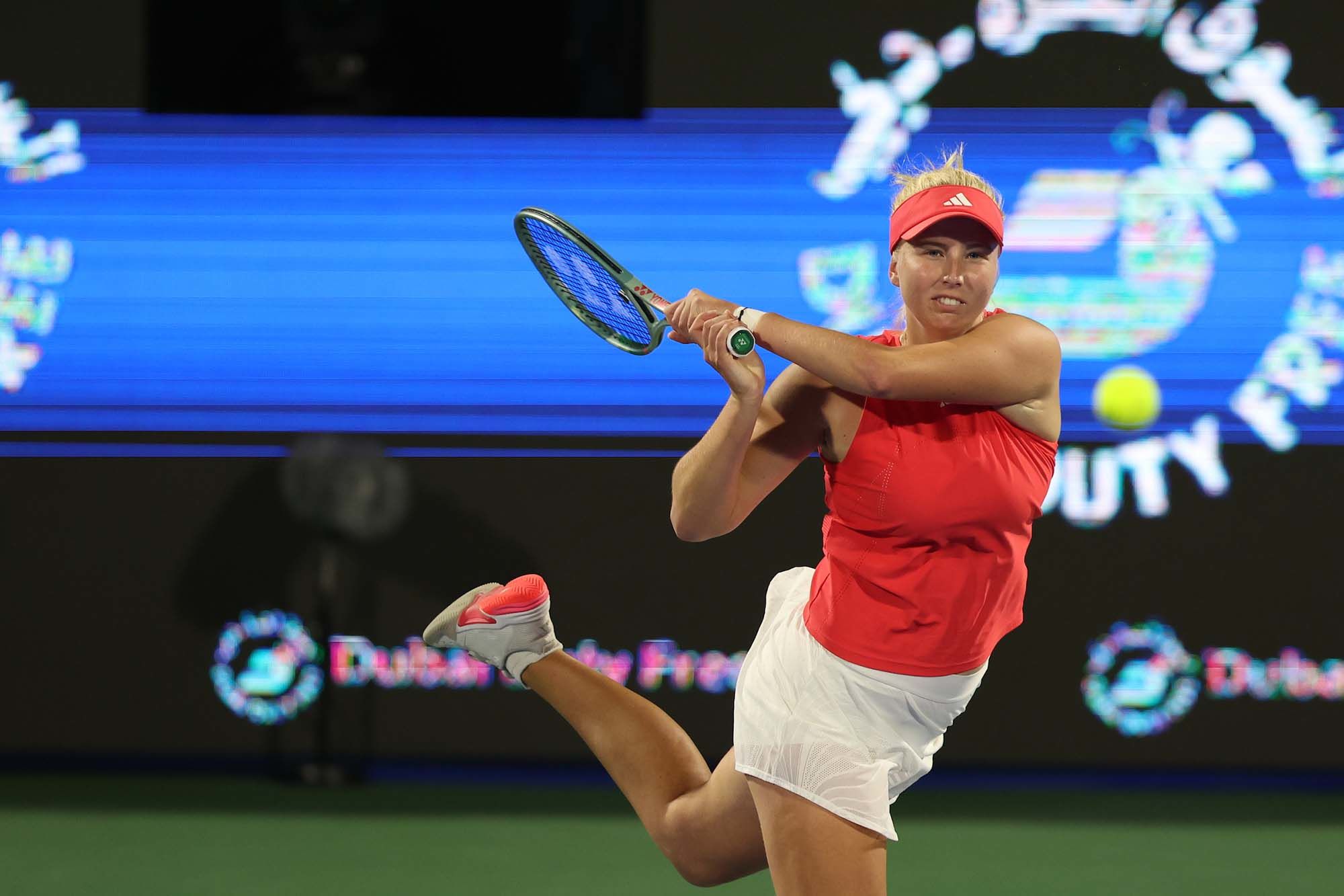 Clara Tauson in action. Clara Tauson in action.