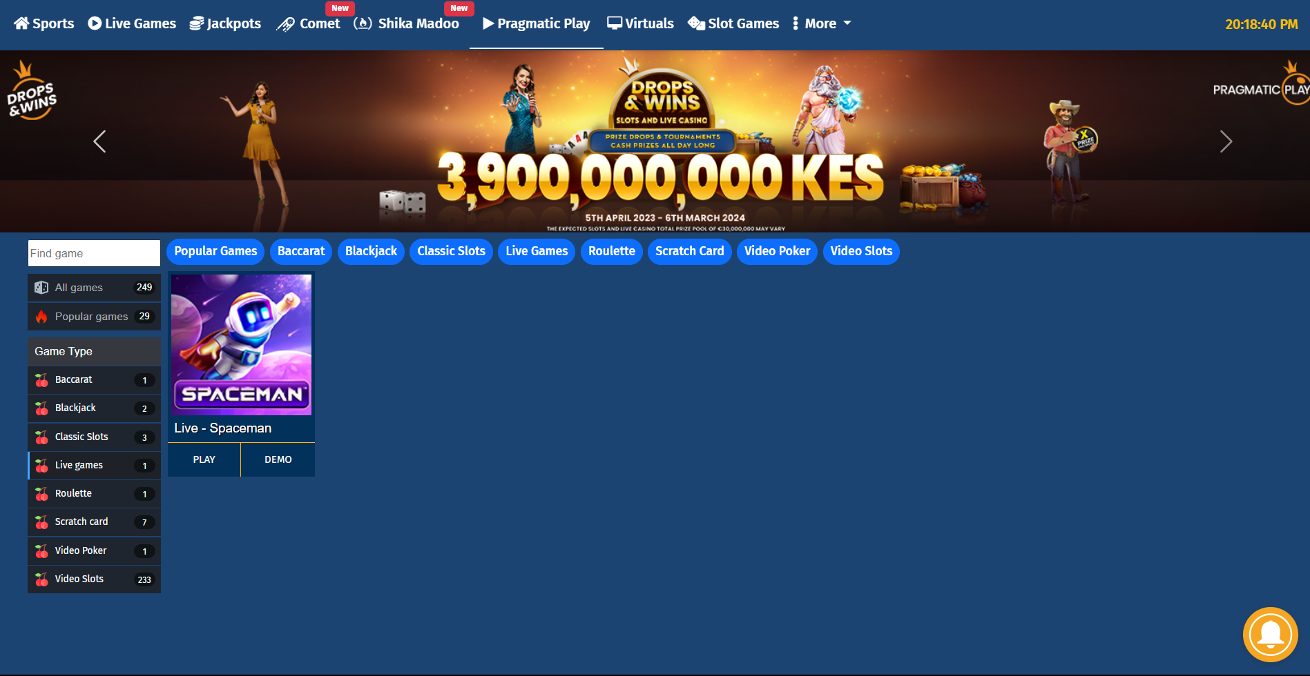 An image of the Starbet Online Casino games