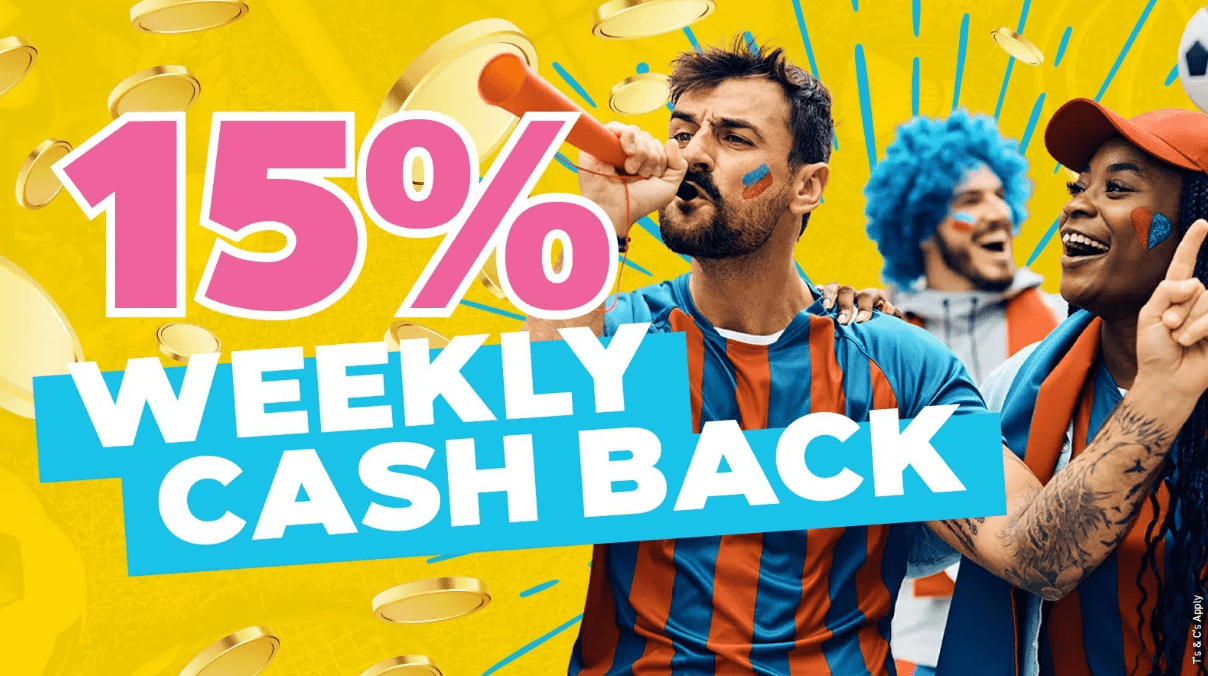 15% Weekly Cash Back Image