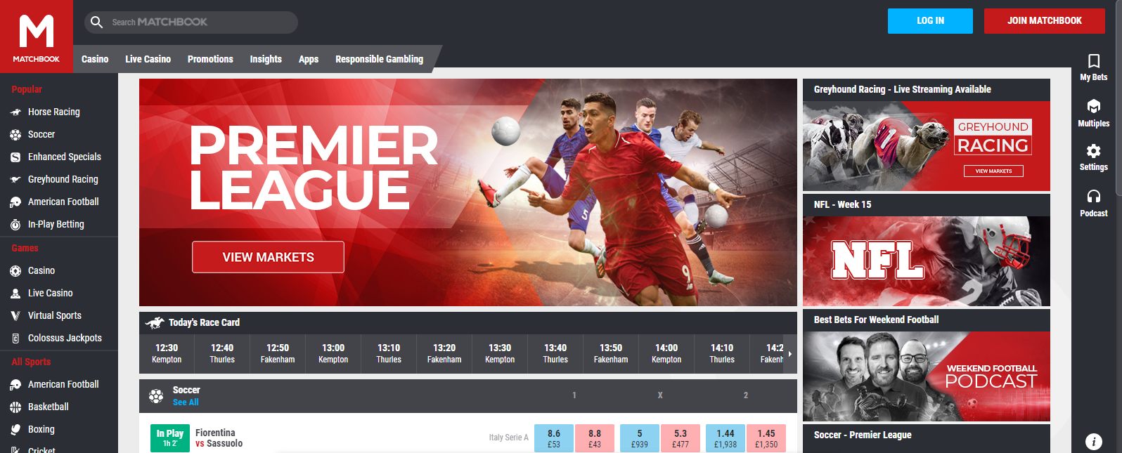 The official website of Matchbook betting exchange for all your bets