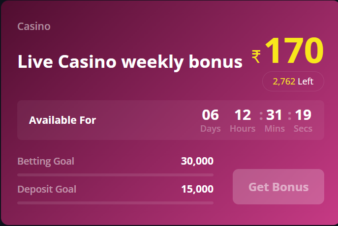 GugoBet Weekly Bonus