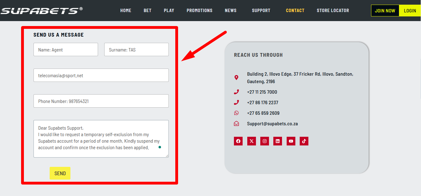 Supabets Customer Support
