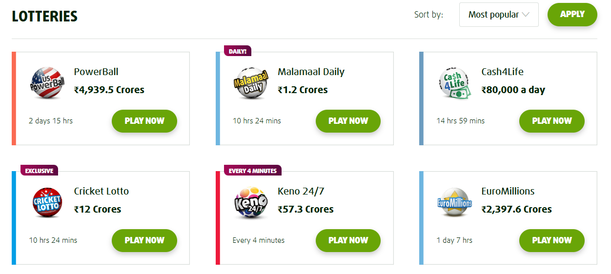 Lottoland Lotteries Lottoland lotteries page