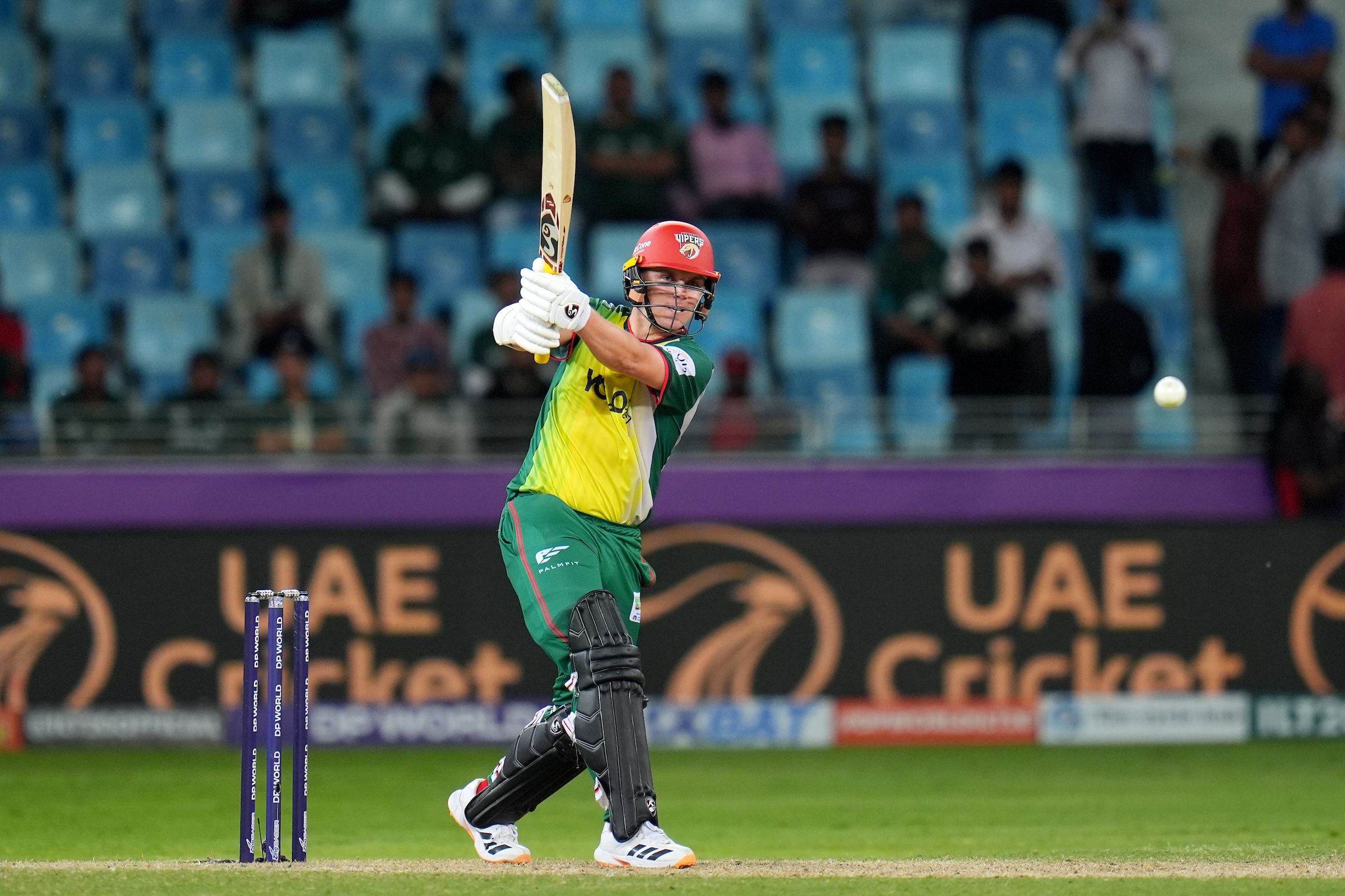 Sam Curran of Desert Vipers in action. @ILT20 Sam Curran of Desert Vipers in action. @ILT20