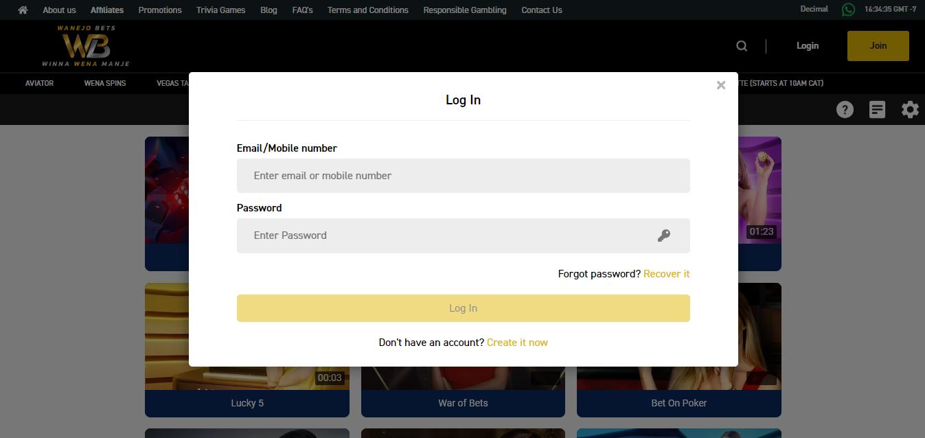 WanejoBets Login WanejoBets Login