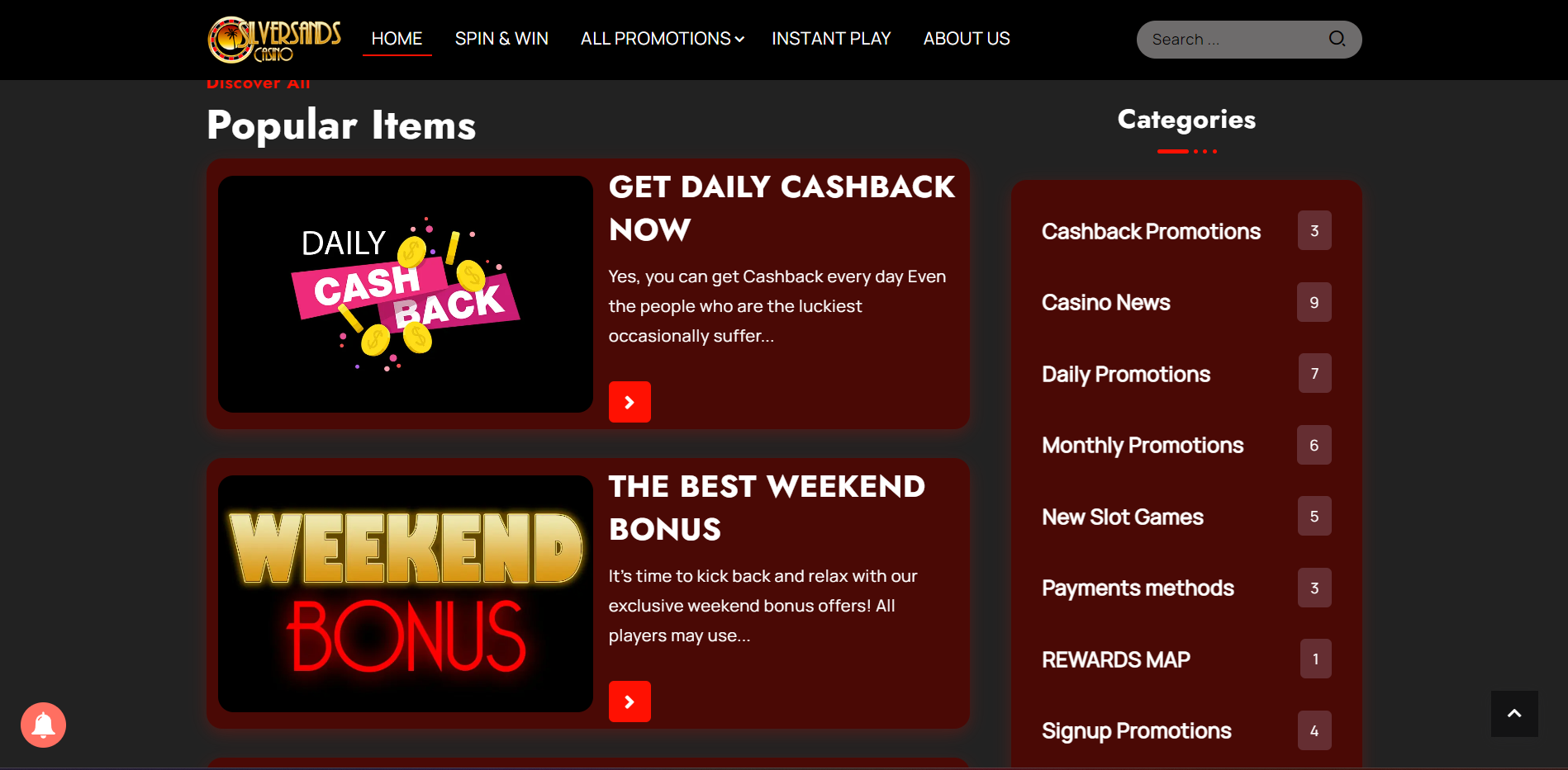 SilverSands bonuses Image for SilverSands casino bonuses