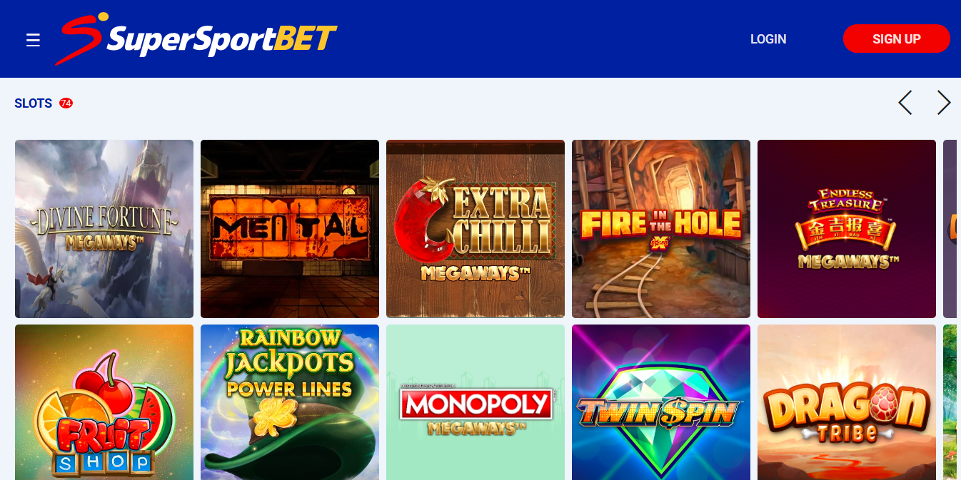 SuperSportBet Slots Games Banner