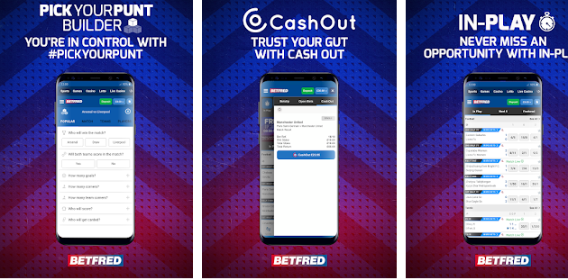Image of Android Betfred sportsbook app