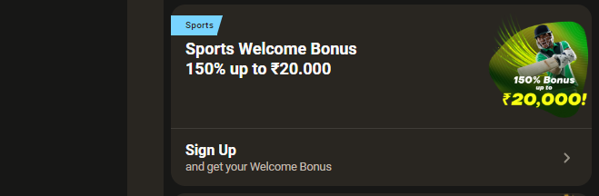 Parimatch India Welcome Bonus banner