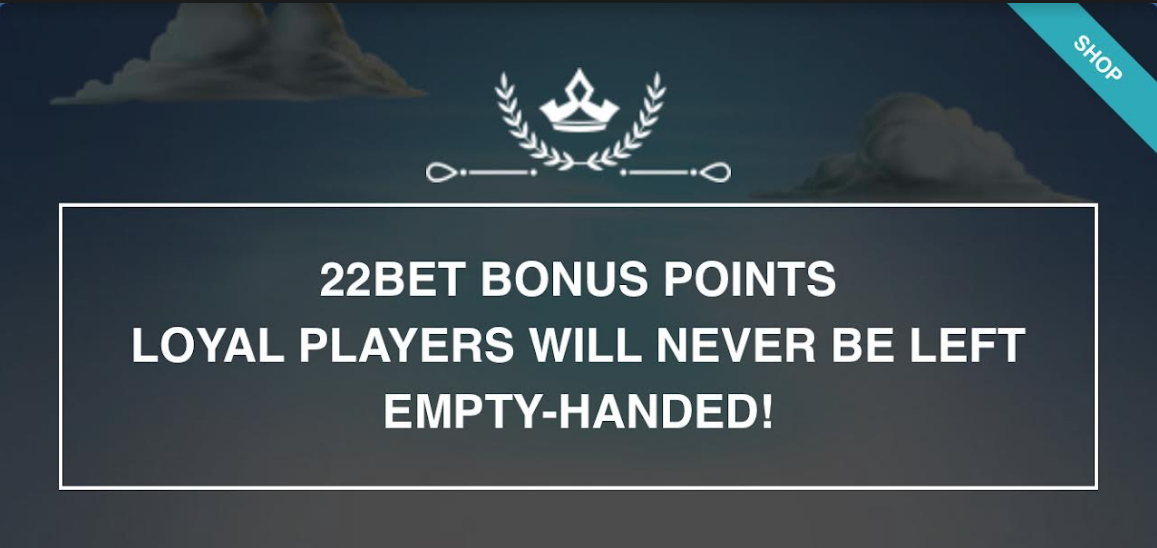 An image of the 22Bet loyalty program page