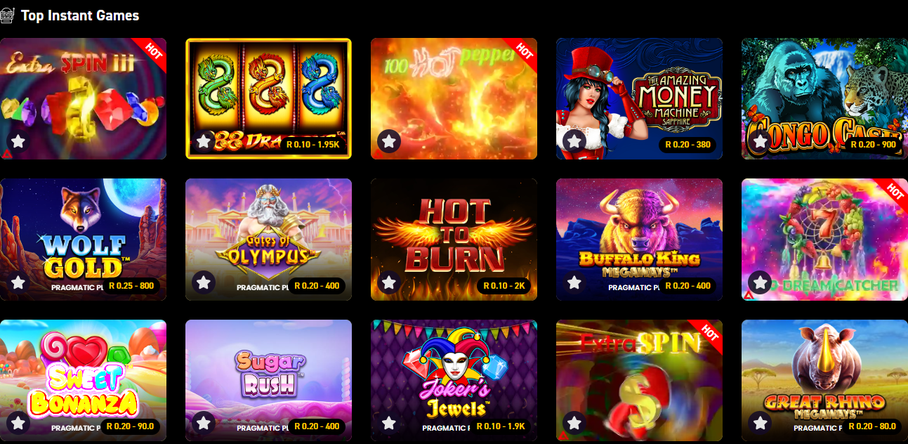 Topbet South Africa Online Casino Games