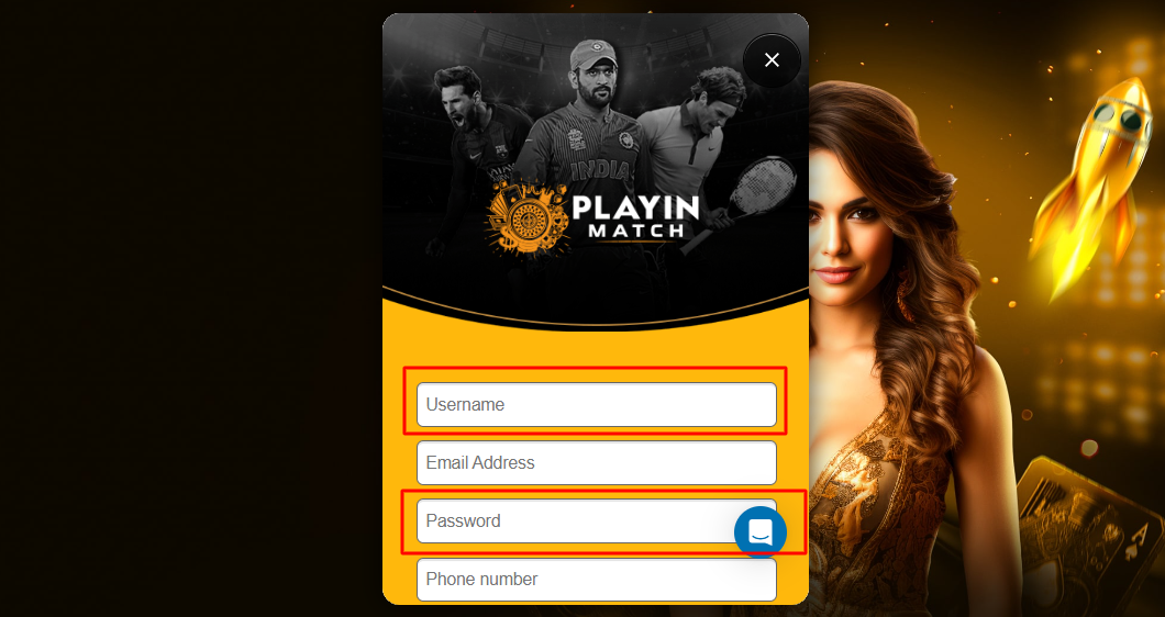 Playinexch Unique Username and Password 