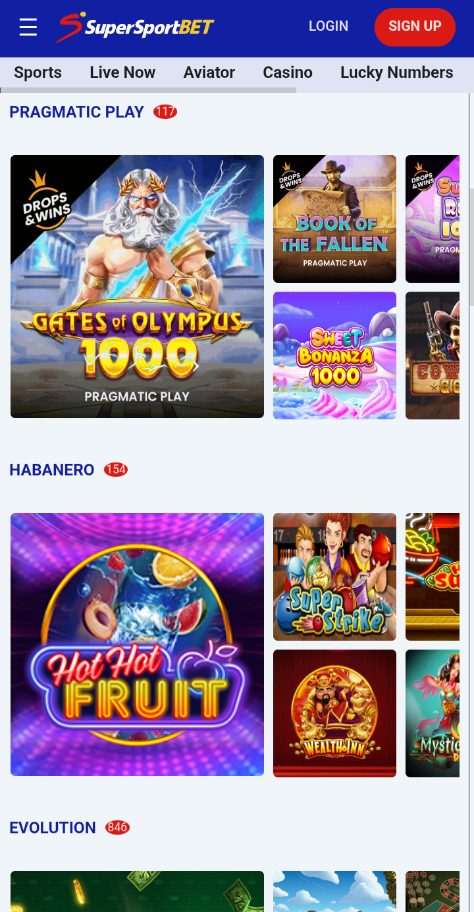 SuperSportBet Homepage Image