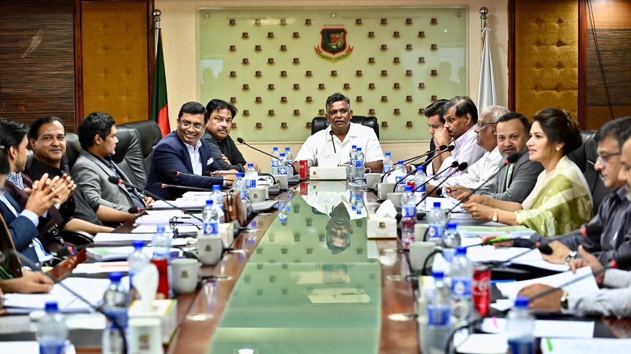 BCB president Aminul Islam in meeting with board directors.